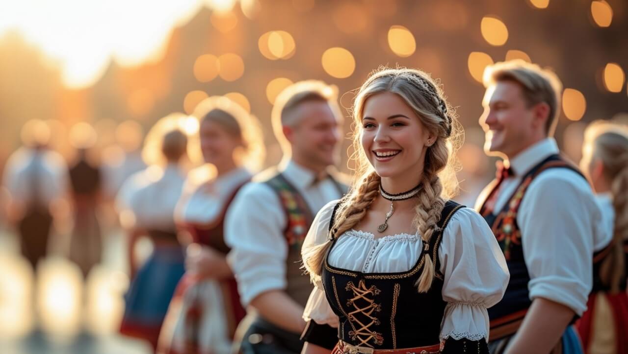 Bavarian German people in traditional clothing - representing the rich cultural heritage behind authentic German names