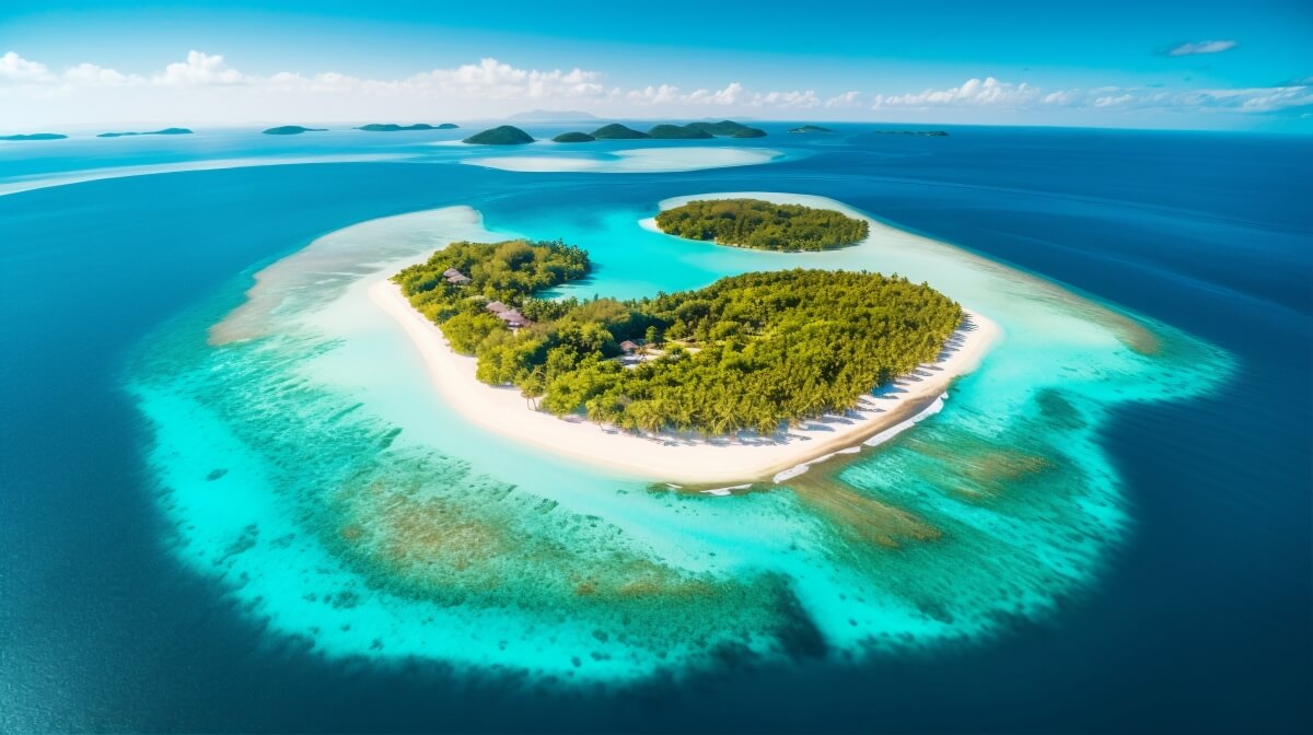 Beautiful tropical island with pristine beaches and crystal-clear waters - inspiration for paradise island names