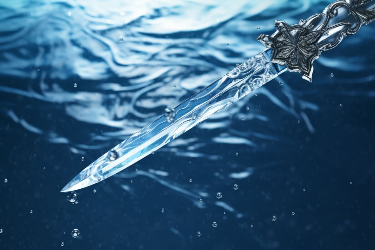 Legendary sword being forged in mystical flames - inspiration for sword name generation
