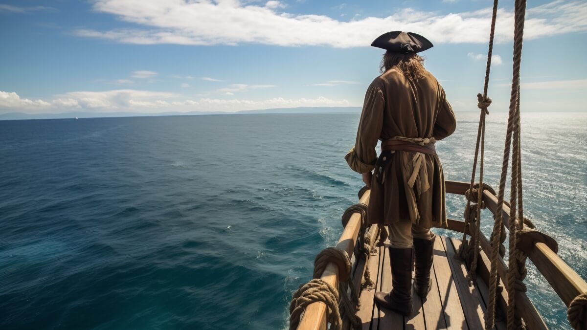 Pirate looking out to sea - authentic inspiration for pirate name generation