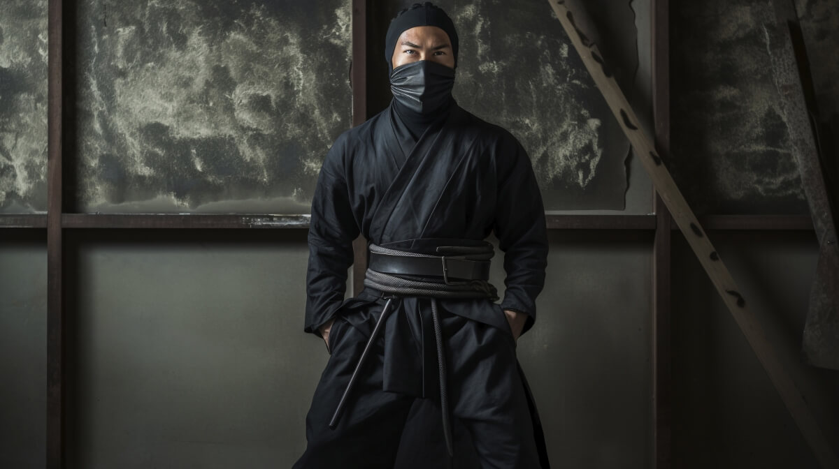 Photorealistic portrait of a male ninja warrior - inspiration for authentic ninja name generation